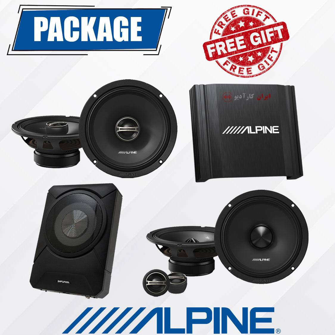 پکیج مخصوص 206 و 207 آلپاین با ساب ووفر