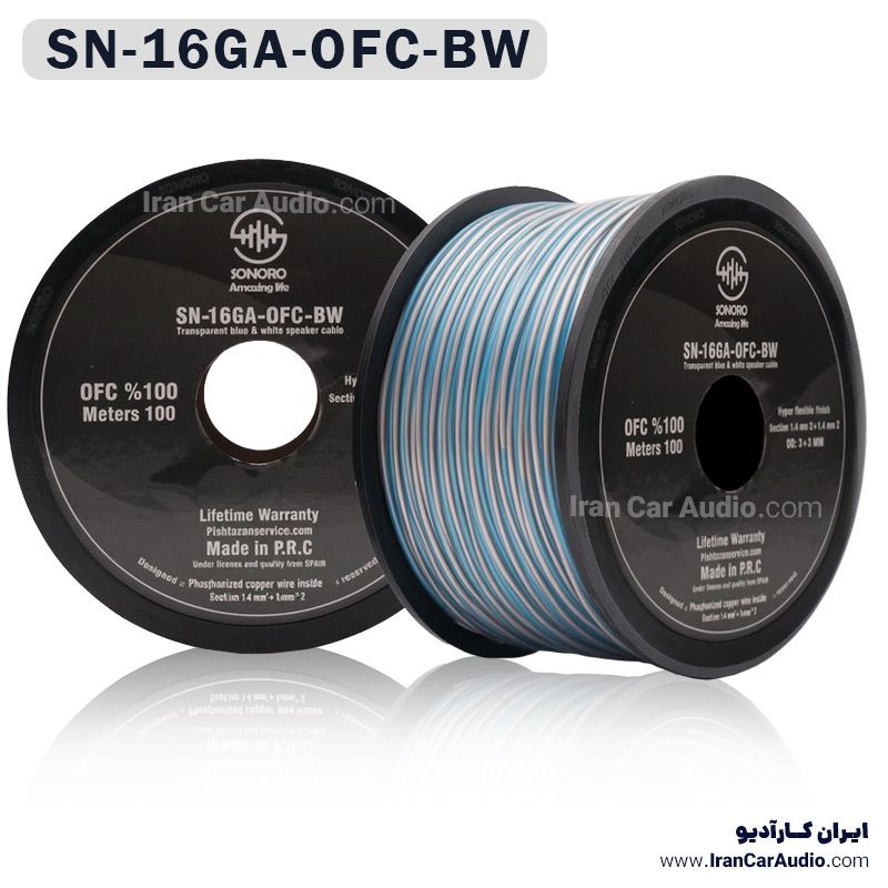 سیم بلندگو 16 گیج سونورو SN-16GA-OFC-BW
